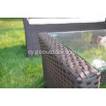 Dodrefn rattan alwminiwm soffa 4 pcs lliw brown